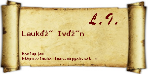 Laukó Iván névjegykártya